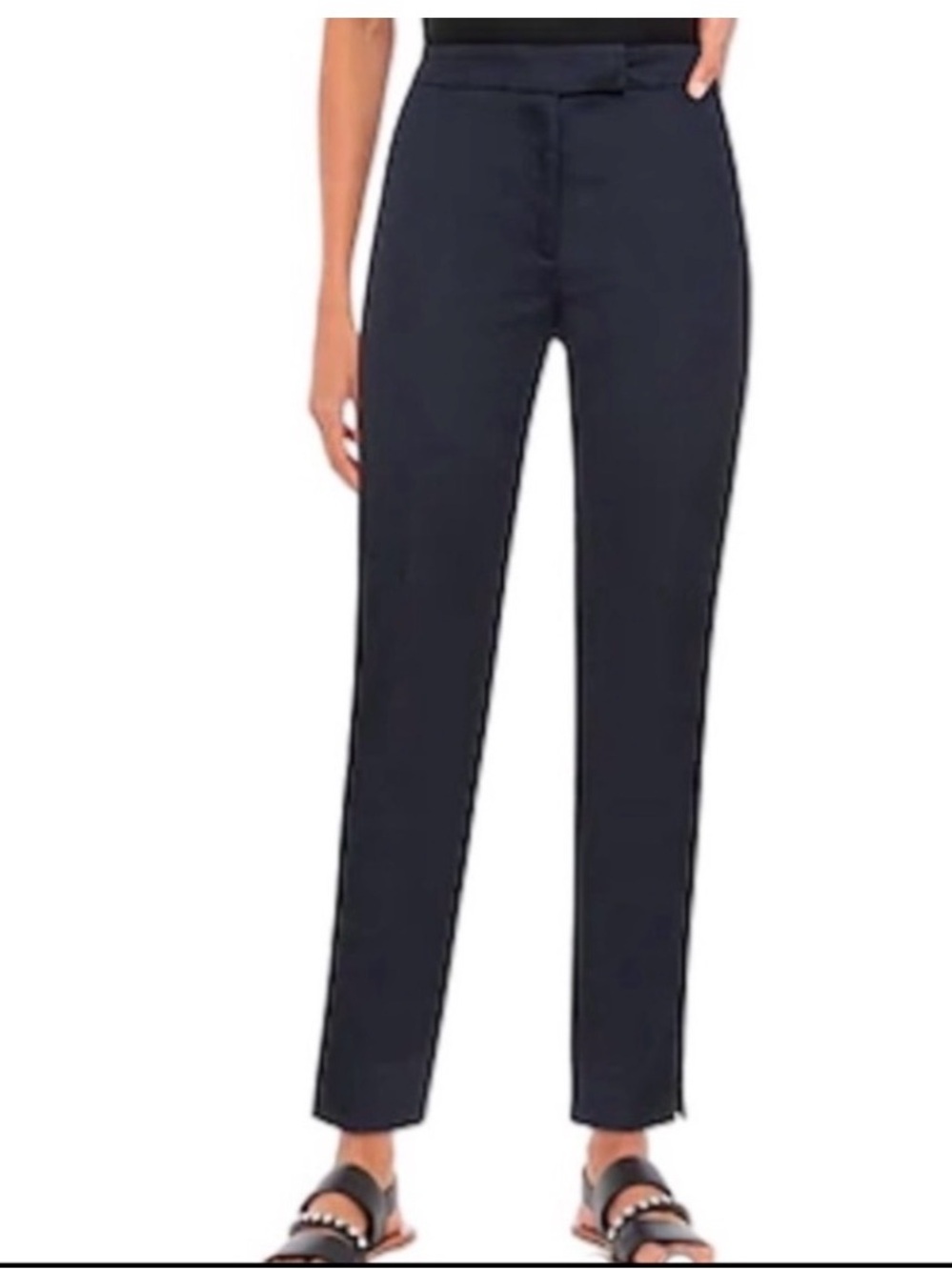 Peserico Technical Fabric Cigarette Trousers Pants Navy Blue Size 40 US 4